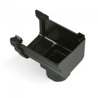 Brett Martin 106mm Cast Iron Effect OGEE Style Gutter StopEnd Outlet Right BR0856RCI BLACK