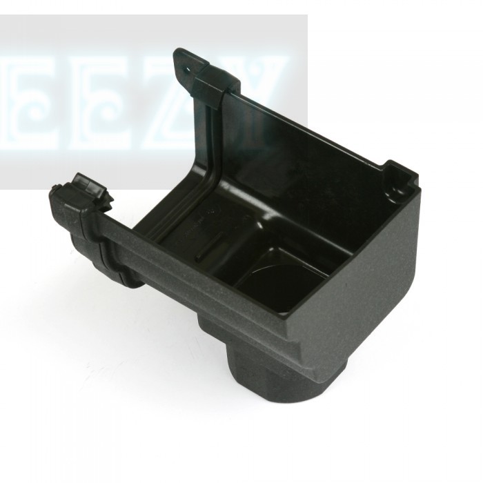 Brett Martin 106mm Cast Iron Effect OGEE Style Gutter StopEnd Outlet Right BR0856RCI BLACK