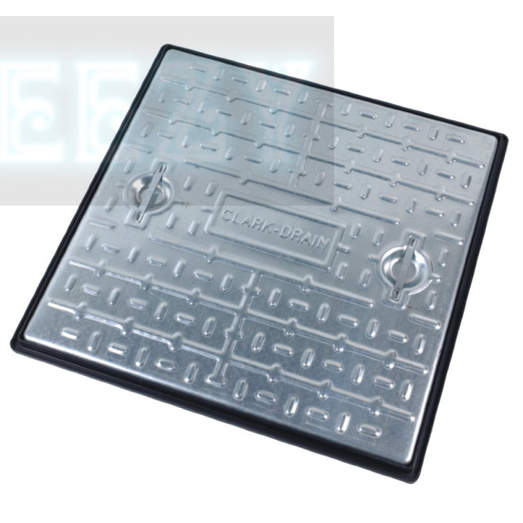 ClarkDrain PC7CG 600 x 600 x 10T GPW Galv Steel Solid Top Manhole Cover
