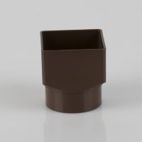 Brett Martin 65mm Square to 68mm Round downpipe adaptor BLACK, BROWN or WHITE