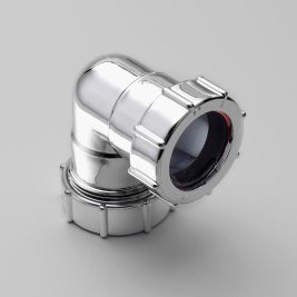 Multikwik (Marley) Chrome Waste Compression 90 deg Bend 32/40mm Polypropylene