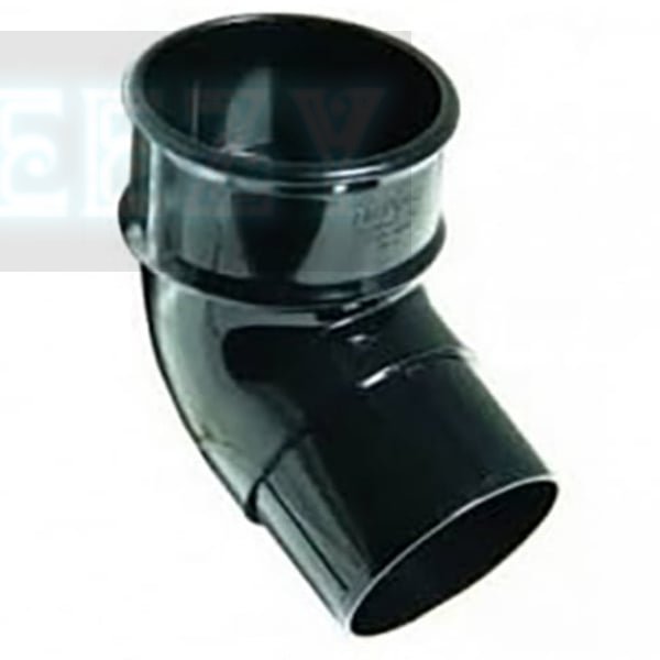 FLOPLAST BLACK 68mm Round Gutter Pipe 112 Degree Offset Bend RB2