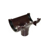 FLOPLAST RO1 112mm Half Round Gutter Running Outlet