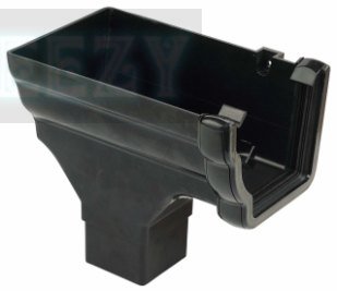 FLOPLAST Stop End outlet L/H RON2 110mm Niagara OGEE fits 68mm round and 65mm square downpipes