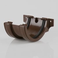 Brett Martin Joint / Union Bracket for 112mm Roundstyle half-round Gutter system BLACK, BROWN or WHITE