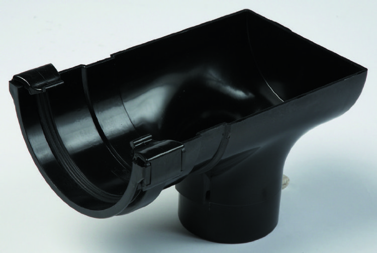 Terrain Crescent Stop End Outlet for 112mm half round guttering system 2157.4.25 BLACK, BROWN, GREY or WHITE