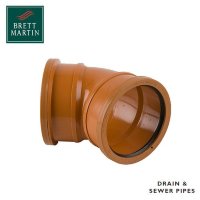 Brett Martin B4041 Underground Soil 110mm 45 Degree Double Socket Bend