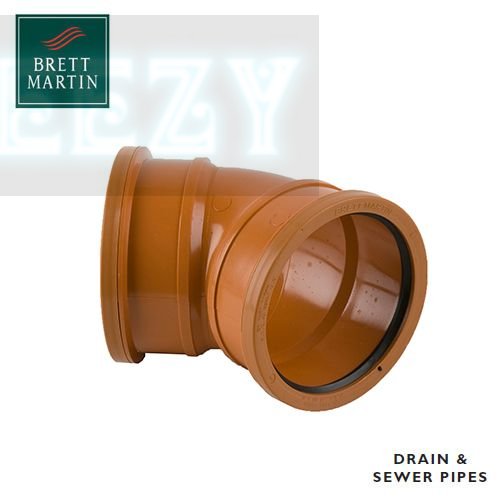 Brett Martin B4041 Underground Soil 110mm 45 Degree Double Socket Bend