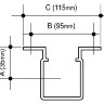 Pack of 3 x OSMA 4T834 61MM SQUARE PIPE BRACKET